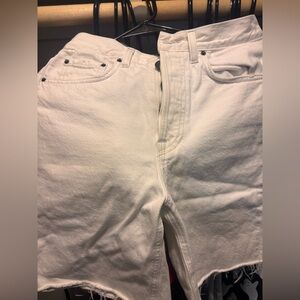 GRLFRND Women's Off-White High Waist Shorts